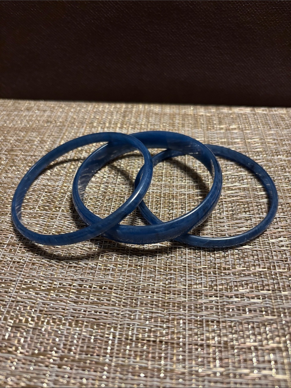 Vintage blue lucite bangle stack bundle